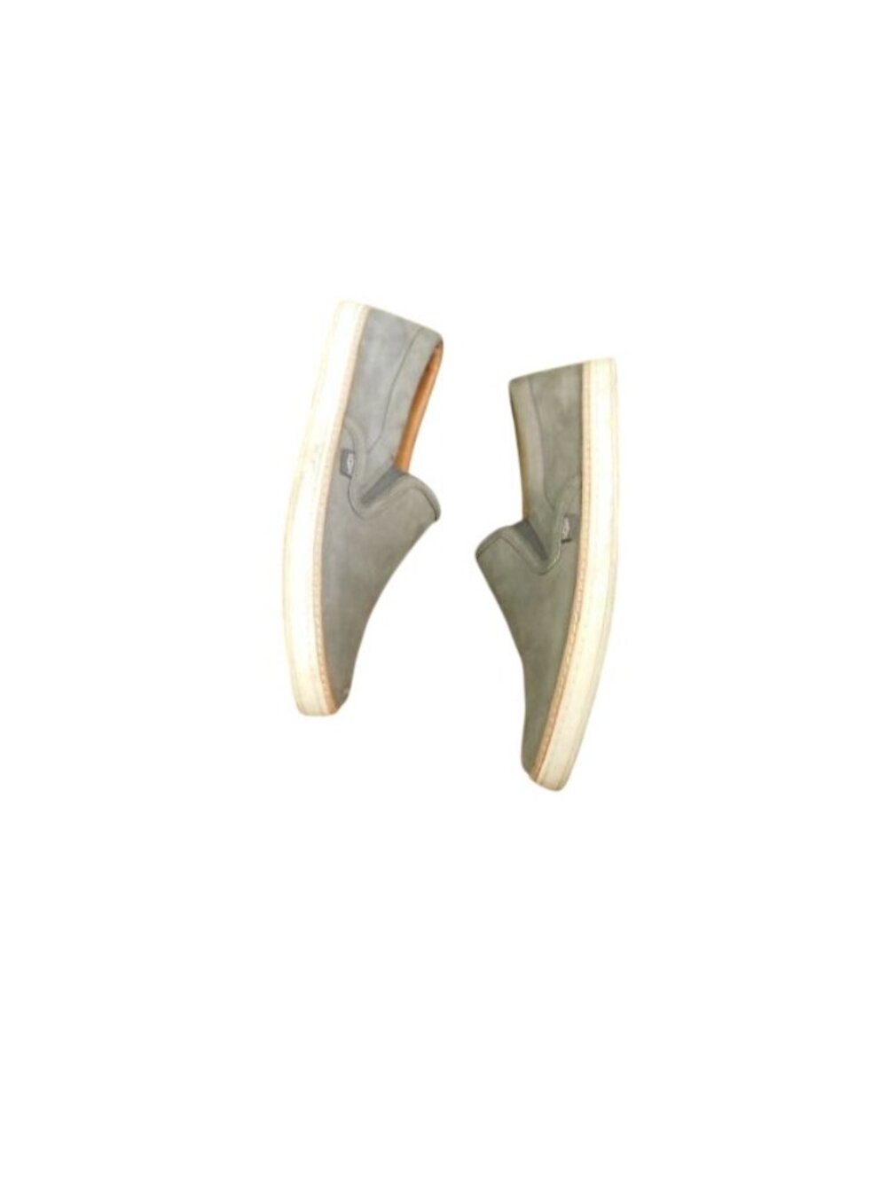 Ugg Size 11 Gray Leather Slip On style Casual Flats Shoes - Picture 3 of 4